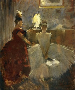 Young Girl Dressing Herself Oil painting by Jean-Louis Forain