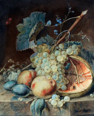 Still Life with Fruit by Jean Louis Prevost D.Y. Oil Painting