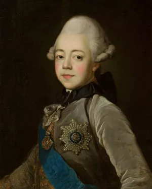 Childhood portrait of Paul I by Jean Louis Voille Oil Painting