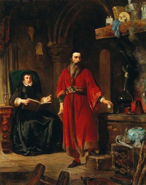 Catharine de'Medici and the Alchemist Cosimo Ruggieri by Jean Lulves Oil Painting