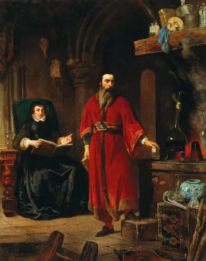 Catharine de'Medici and the Alchemist Cosimo Ruggieri by Jean Lulves Oil Painting