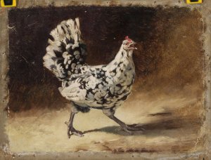 Hen by Jean Lulves Oil Painting