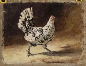 Hen by Jean Lulves Oil Painting