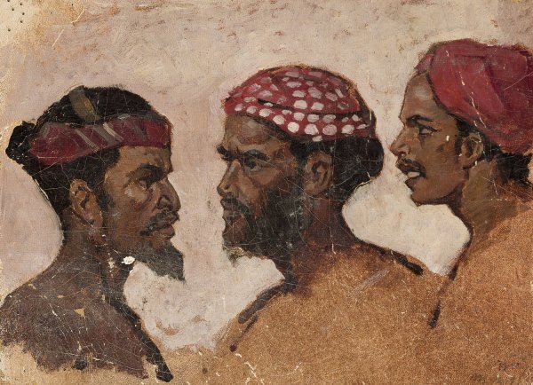 Study of three heads  by Jean Lulves - Hand-Painted Oil Painting Reproduction