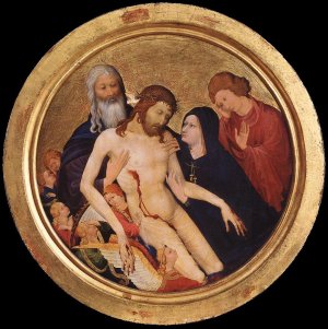 Large Round Pieta Oil painting by Jean Malouel
