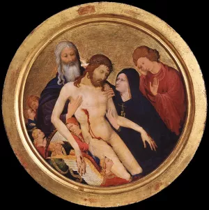 Large Round Pieta by Jean Malouel - Oil Painting Reproduction