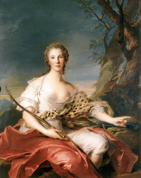 Main Product Photo of Madame Bouret as Diana Painting by Jean-Marc Nattier