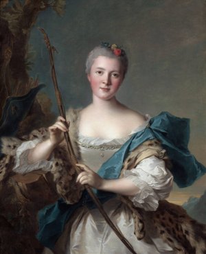 Portrait of a Woman as Diana by Jean-Marc Nattier Oil Painting