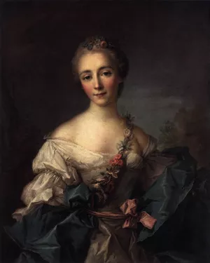 Portrait of a Young Woman by Jean-Marc Nattier - Oil Painting Reproduction
