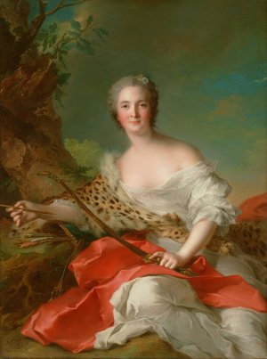Portrait of Constance-Gabrielle-Magdeleine Bonnier de la Mosson as Diana by Jean-Marc Nattier Oil Painting