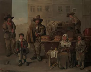 The Baker's Cart by Jean Michelin Oil Painting