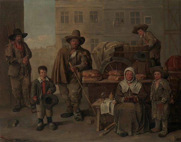 The Baker's Cart  by Jean Michelin - Hand-Painted Oil Painting Reproduction