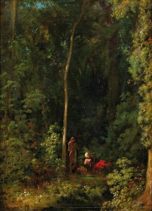 Antique Pastorale by Jean-Paul Flandrin Oil Painting