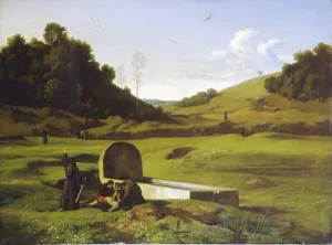 I Penitenti Nella Campagna Romana by Jean-Paul Flandrin Oil Painting