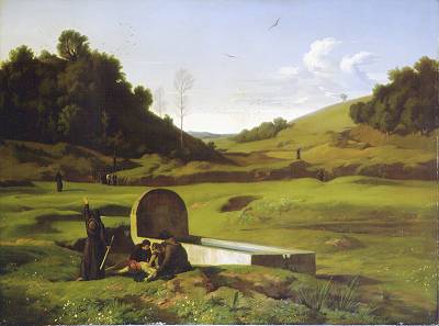 I Penitenti Nella Campagna Romana by Jean-Paul Flandrin - Hand-Painted Oil Painting Reproduction