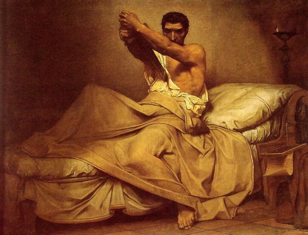 Main Product Photo of La Mort de Caton d'Utique Painting by Jean-Paul Laurens