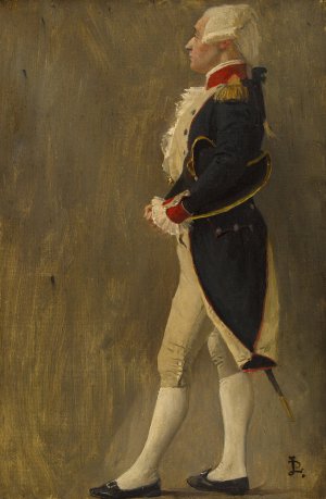 La voute d'acier, silhouette du marquis de Lafayette by Jean-Paul Laurens Oil Painting