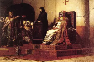 Le Pape Formose et Etienne VII by Jean-Paul Laurens - Oil Painting Reproduction
