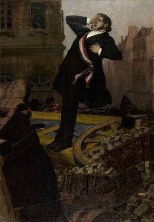 Mort du depute Alphonse Baudin le 3 decembre 1851 by Jean-Paul Laurens Oil Painting
