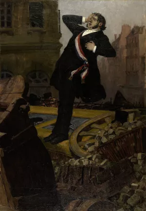 Mort du depute Alphonse Baudin le 3 decembre 1851 by Jean-Paul Laurens Oil Painting