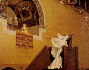 Saint Jean Chrysostome et l'Imperatrice Eudoxie by Jean-Paul Laurens Oil Painting