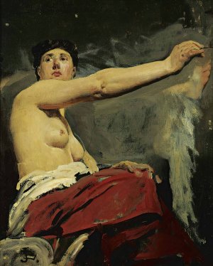 Study For The Central Figure In The Ceiling Of The Palais De La Legion D'honneur by Jean-Paul Laurens Oil Painting