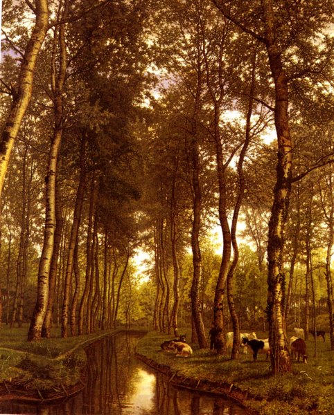 Bois De Trembles Au Bord Du Canal by Jean-Pierre Lamoriniere - Hand-Painted Oil Painting Reproduction