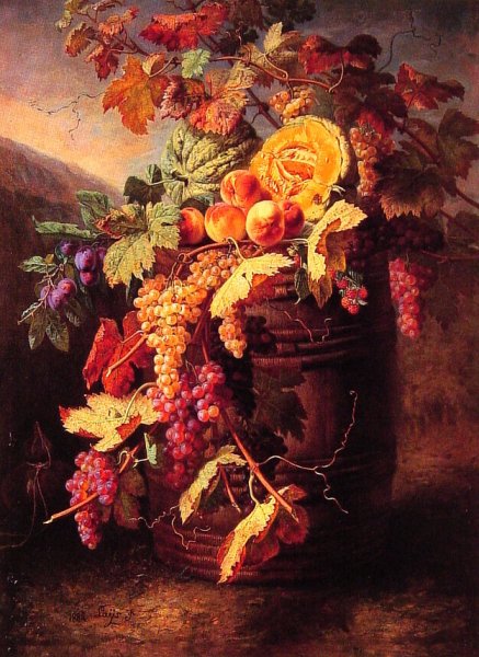 Luscious Fruits by Jean Pierre Lays - Hand-Painted Oil Painting Reproduction