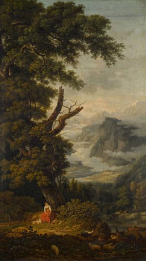 La Bergere des Alpes by Jean-Pierre Pequignot Oil Painting