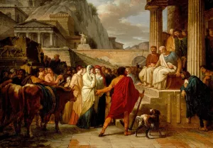 Caius Furius Cressinus Accused of Sorcery by Jean Pierre Saint-Ours Oil Painting