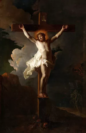 Christ on the cross Oil painting by Jean Ranc