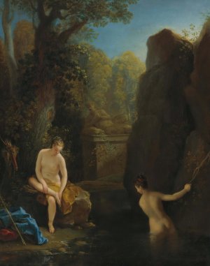 Diana and a Nymph Bathing by Jean Raoux Oil Painting