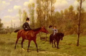 The Morning Ride by Jean Richard Goubie - Oil Painting Reproduction