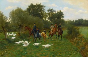 The Ride by Jean Richard Goubie Oil Painting