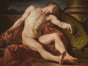 A Dying Gladiator by Jean-Simon Berthelemy Oil Painting