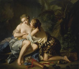 Jupiter, In The Guise Of Diana, And Callisto by Jean-Simon Berthelemy Oil Painting
