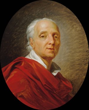 Portrait de Denis Diderot by Jean-Simon Berthelemy Oil Painting