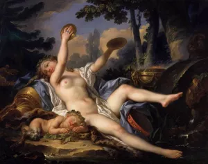 Reclining Bacchante Playing the Cymbals by Jean-Simon Berthelemy - Oil Painting Reproduction