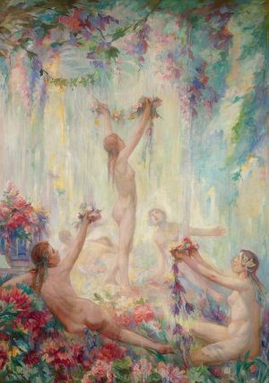 The Maidens Of Spring by Jean Ubaghs Oil Painting
