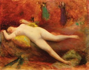 The doll woman by Jean Veber Oil Painting