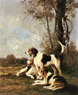 Waiting for Master by Jean Victor Albert De Gesne - Oil Painting Reproduction