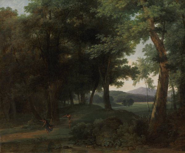 A Forest with Apollo and Daphne  by Jean-Victor Bertin - Hand-Painted Oil Painting Reproduction