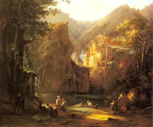 Classical Landscape Oil painting by Jean Victor Bertin