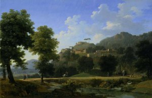 Italian Landscape by Jean-Victor Bertin Oil Painting