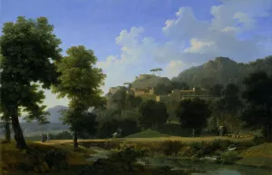 Italian Landscape Oil painting by Jean-Victor Bertin
