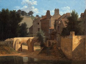 View in the ile-de-France Oil painting by Jean-Victor Bertin