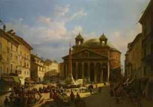 The Pantheon - Rome by Jean Victor Louis Faure Oil Painting