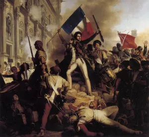 The Battle for the Town Hall, 28 July 1830 by Jean-Victor Schnetz - Oil Painting Reproduction
