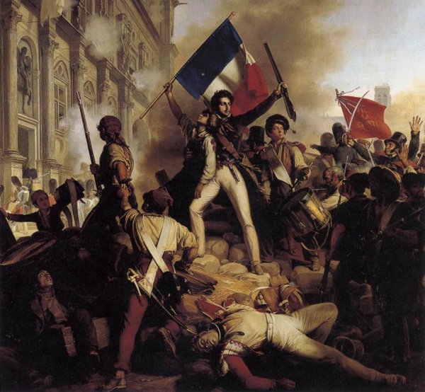 The Battle for the Town Hall, 28 July 1830 by Jean-Victor Schnetz - Hand-Painted Oil Painting Reproduction