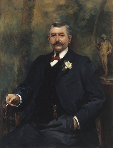 Portrait d'Ernest Cognacq  by Jeanne-Magdeleine Favier - Hand-Painted Oil Painting Reproduction